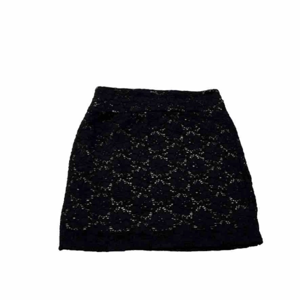 NWT Cotton On Black Lace Floral Mid Rise Mini Skirt Bodycon Pull On Medium - Picture 2 of 7